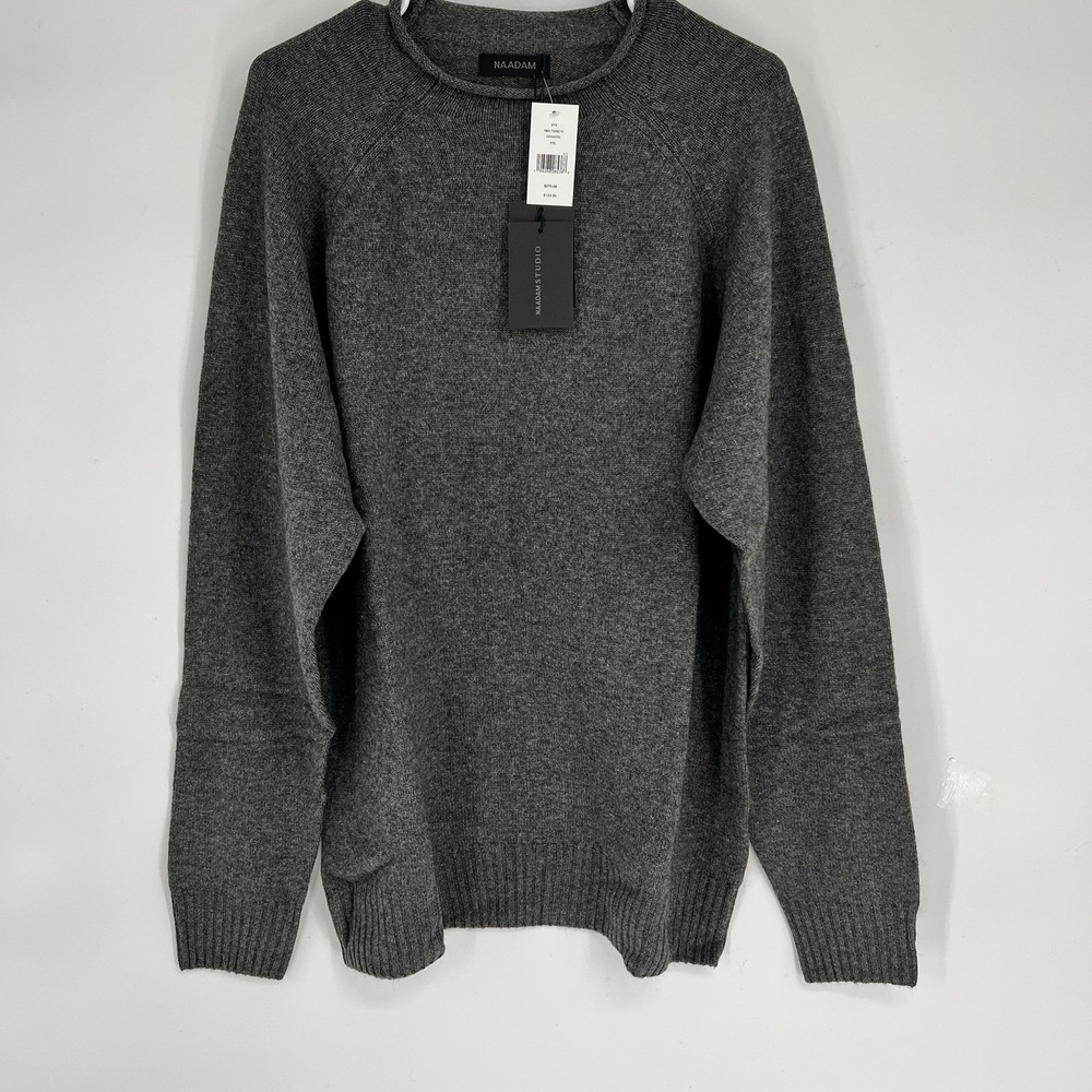 Nadaam‎ Men's Lightweight Cashmere & Wool Roll Neck Sweater Size 2XL Gray